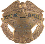 "DICK TRACY SECRET SERVICE" TWO FLASHLIGHTS WITH SHIELDS & HIGH RANK "INSPECTOR GENERAL" CLUB BADGE.