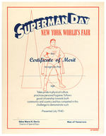 "SUPERMAN - NEW YORK WORLD'S FAIR CERTIFICATE OF MERIT."