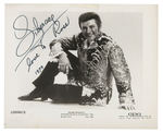 LIBERACE, LUCIANO PAVAROTTI & PEARL BAILEY SIGNED PHOTO TRIO.