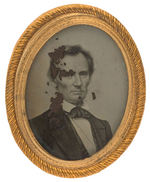 DAMAGED BUT RESPECTABLE EXAMPLE OF HIGHLY SOUGHT 1860 LINCOLN AMBROTYPE BY GEORGE CLARK.