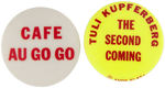 TWO RARE 1960s NEW YORK CITY MUSIC SCENE BUTTONS.