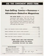 GOLDEN AGE COMIC BOOK SALES SHEETS/ORDER SHEET LOT.