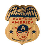 "CAPTAIN AMERICA SENTINELS OF LIBERTY" BRASS VERSION CLUB BADGE, 99% MINT.