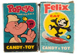 "POPEYE AND HIS PALS/FELIX THE CAT CANDY & TOY" BOXES.