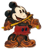 MICKEY MOUSE WITH VIOLIN PAINTED WOOD COMPOSITION PIN.