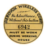 FOUR VERY EARLY RADIO INDUSTRY BADGES.