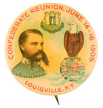 "CONFEDERATE REUNION" & CASE MACHINE CO. 1905 BUTTON FROM HAKE COLLECTION & CPB.