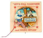 RARE CARDED EXAMPLE OF HANGING HITLER MECHANICAL BUTTON FROM HAKE COLLECTION & CPB.