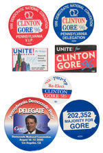 CLINTON & GORE SEVEN BUTTONS FROM 1996-2000.