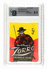 "ZORRO" GAI-GRADED UNOPENED GUM CARD PACK.