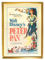 "PETER PAN" ELABORATELY FRAMED MOVIE POSTER.