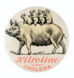 FOUR PIGLETS RIDE MAMA'S BACK ENDORSING "NITROLINE CURES CHOLERA" FROM HAKE COLLECTION & CPB.