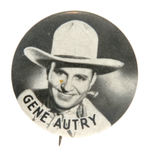 "GENE AUTRY" FOUR EARLY PORTRAIT BUTTONS WITH MATCHING SETS OF PHOTOS.