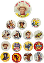 ROY ROGERS BUTTONS COMPLETE SET FROM POST'S GRAPE-NUT FLAKES WITH BEANIE.