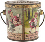 LOVELL & COVEL LITTLE RED RIDING HOOD HARD CANDIES TIN PAIL/CONTAINER.