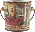 LOVELL & COVEL LITTLE RED RIDING HOOD HARD CANDIES TIN PAIL/CONTAINER.