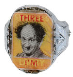 THREE STOOGES 1960s PORTRAIT FLICKERS ON 1990s RING BASES.