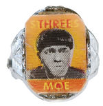 THREE STOOGES 1960s PORTRAIT FLICKERS ON 1990s RING BASES.