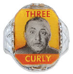 THREE STOOGES 1960s PORTRAIT FLICKERS ON 1990s RING BASES.