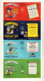 "DONALD DUCK JUICE" UNUSED LABELS/PROMOTIONAL CARD.