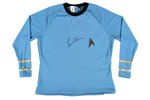 LEONARD NIMOY SIGNED "STAR TREK" MR. SPOCK UNIFORM TOP.