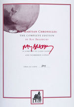 RAY BRADBURY SIGNED & NUMBERED "THE MARTIAN CHRONICLES" LIMITED EDITION HARDCOVER BOOK & SLIPCASE.