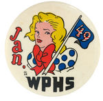 PHILADELPHIA AREA GRADUATING CLASS BUTTON PICTURING DAISY MAE OF L'IL ABNER.