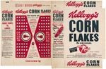 KELLOGG'S "CORN FLAKES" CEREAL BOX FLAT PAIR WITH "TOM CORBETT SPACE CADET" CUT-OUTS.
