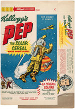 KELLOGG'S "PEP" CEREAL CANADIAN BOX FLAT WITH "TOM CORBETT SPACE GOGGLES" OFFER.