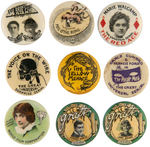 MOVIE SERIALS COLLECTION OF NINE EARLY BUTTONS FROM 1915-1920 ERA.