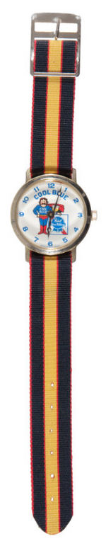 PABST BLUE RIBBON BEER PROMO WRISTWATCH W/COOL BLUE CHARACTER.