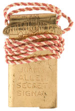 "OFFICIAL JIMMIE ALLEN SECRET SIGNAL" FROM 1936 COMPLETE WITH CORD.