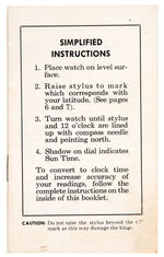 JACK ARMSTRONG AND FRANK BUCK MATCHING SUN WATCHES WITH INSTRUCTION BOOKLET.