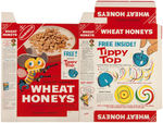 NABISCO "WHEAT/RICE HONEYS" CEREAL BOX FLAT PAIR WITH "TIPPY TOP" OFFER.