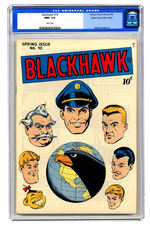 BLACKHAWK #10 SPRING 1946 CGC 9.6 WHITE PAGES MILE HIGH COPY.