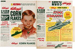 KELLOGG'S "CORN FLAKES/RICE KRISPIES" CEREAL BOX FLAT PAIR WITH "ATOMIC SUBMARINE" OFFERS.