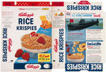 KELLOGG'S "CORN FLAKES/RICE KRISPIES" CEREAL BOX FLAT PAIR WITH "ATOMIC SUBMARINE" OFFERS.