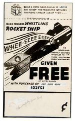 "BUCK ROGERS WHISTLING ROCKETSHIP" PRODUCTION LOT.