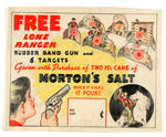 "LONE RANGER RUBBERBAND GUN AND 6 TARGETS" PROTOTYPE SIGN WITH PREMIUMS.