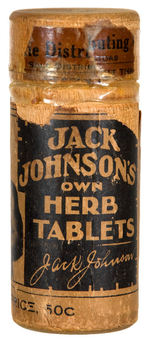 "JACK JOHNSON'S OWN HERB TABLETS" BOTTLE WITH 40 TABLETS.