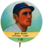 PR2 ORBIT GUM BUTTON #16 "GUY BUSH" CHICAGO CUBS FROM 1932-33 SET OF 117.