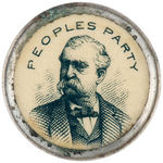 RARE "PEOPLES PARTY" 1892 LAPEL STUD PICTURING JAS. B. WEAVER.