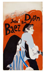 BOB DYLAN & JOAN BAEZ CONCERT HANDBILL & TICKET.