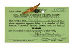 COL. ROSCOE TURNER'S FLYING CORPS COMPLETE SET OF WINGS PINS WITH MEMBERSHIP CARDS AND CERTIFICATE.