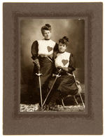 FEMALE FENCERS LATE 1800s CABINET PHOTO.