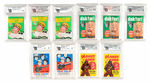 TELEVISION RELATED GAI GRADED UNOPENED GUM CARD PACKS.