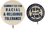 CIVIL RIGHTS PAIR OF SCARCE 1940s BUTTONS.