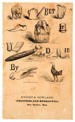 HANCOCK 1880 REBUS CARD WITH ANTI-GARFIELD VERSE.