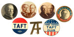 TAFT GROUP OF 7 BADGES INCLUDING 2 REAL PHOTO JUGATES.