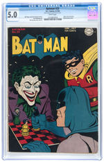 "BATMAN" #23 JUNE-JULY 1944 CGC 5.0 VG/FINE.